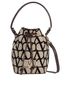 Mini Vlog Signature Bucket Bag, £750, Handbags, Brown, Canvas, Front view